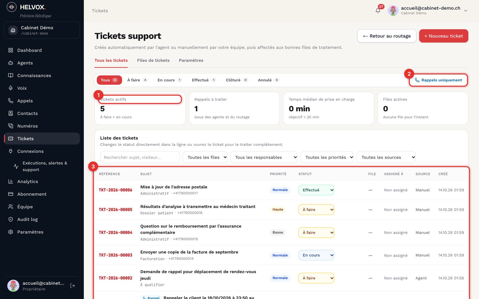 Les tickets