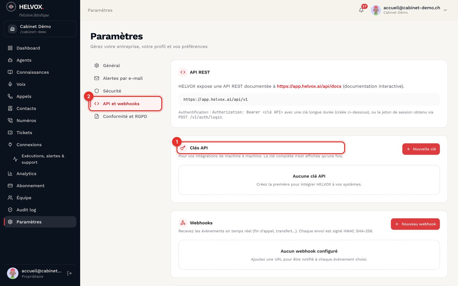 API et webhooks